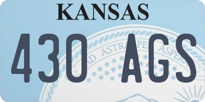 KS license plate 430AGS