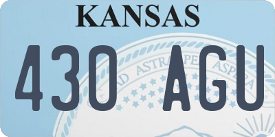KS license plate 430AGU