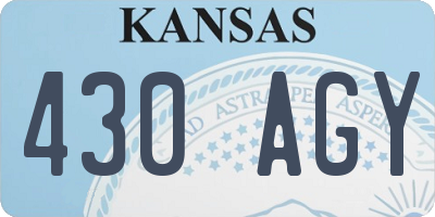 KS license plate 430AGY