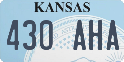 KS license plate 430AHA