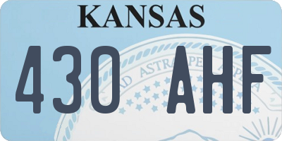 KS license plate 430AHF