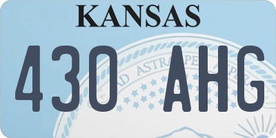 KS license plate 430AHG