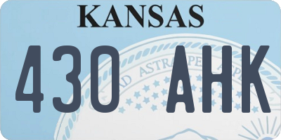 KS license plate 430AHK