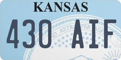 KS license plate 430AIF