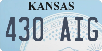 KS license plate 430AIG