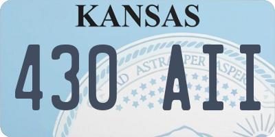 KS license plate 430AII