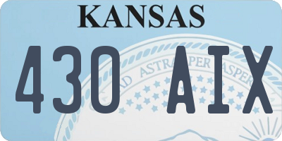 KS license plate 430AIX