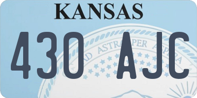 KS license plate 430AJC
