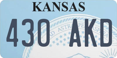 KS license plate 430AKD