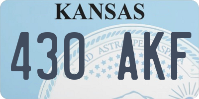 KS license plate 430AKF