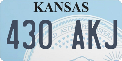 KS license plate 430AKJ