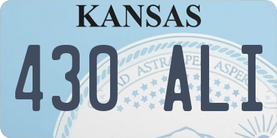 KS license plate 430ALI