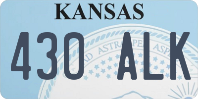 KS license plate 430ALK