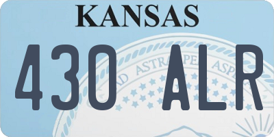 KS license plate 430ALR