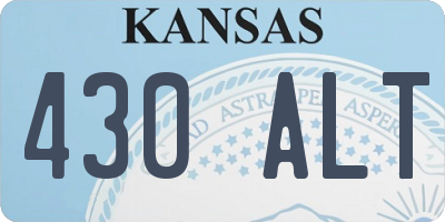 KS license plate 430ALT