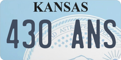 KS license plate 430ANS