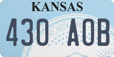 KS license plate 430AOB