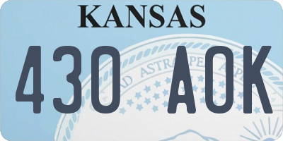 KS license plate 430AOK