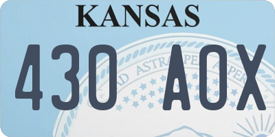 KS license plate 430AOX