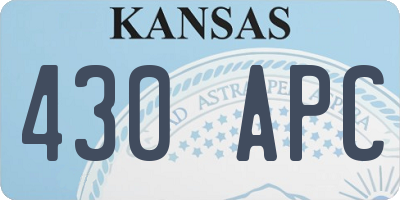 KS license plate 430APC