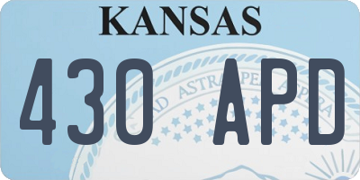 KS license plate 430APD