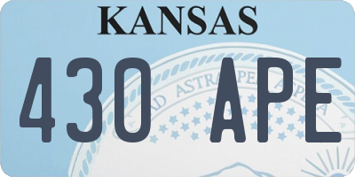 KS license plate 430APE