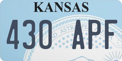 KS license plate 430APF