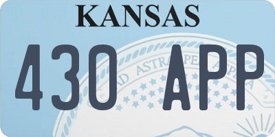 KS license plate 430APP