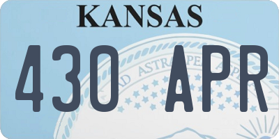 KS license plate 430APR