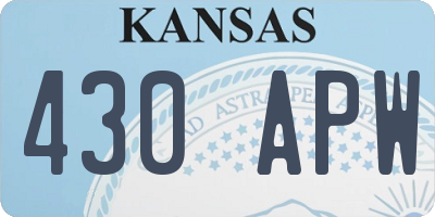 KS license plate 430APW
