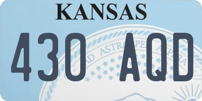 KS license plate 430AQD