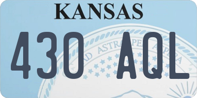 KS license plate 430AQL
