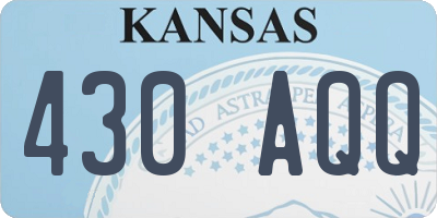 KS license plate 430AQQ