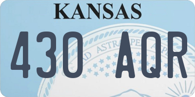 KS license plate 430AQR