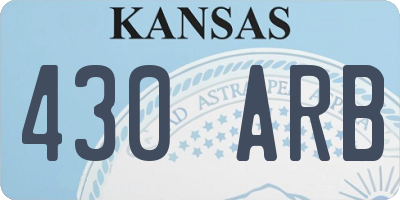 KS license plate 430ARB