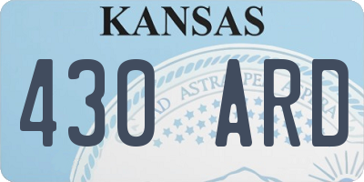 KS license plate 430ARD
