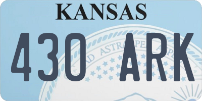 KS license plate 430ARK