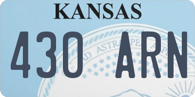 KS license plate 430ARN