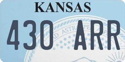 KS license plate 430ARR