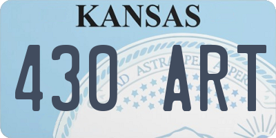 KS license plate 430ART