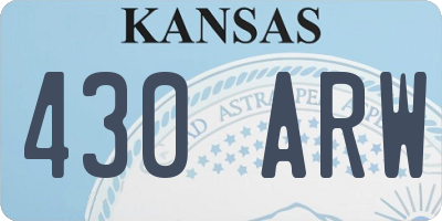 KS license plate 430ARW