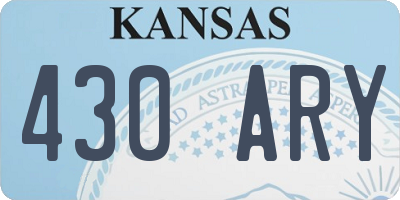 KS license plate 430ARY