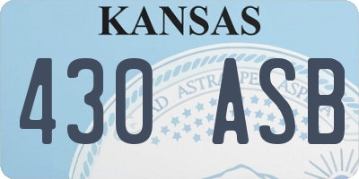 KS license plate 430ASB