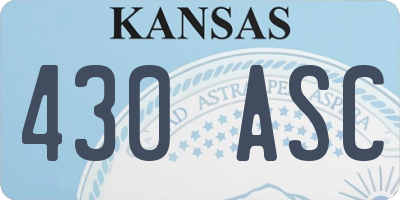 KS license plate 430ASC