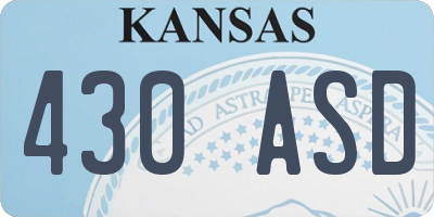 KS license plate 430ASD