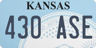 KS license plate 430ASE