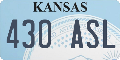 KS license plate 430ASL