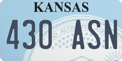 KS license plate 430ASN