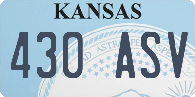 KS license plate 430ASV