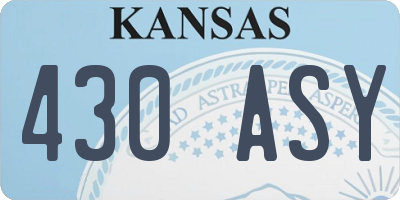 KS license plate 430ASY